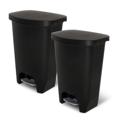 Glad 13 Gal Trash Can with Step Pedal and Odor Protection, Pack of 2 (Open Box)