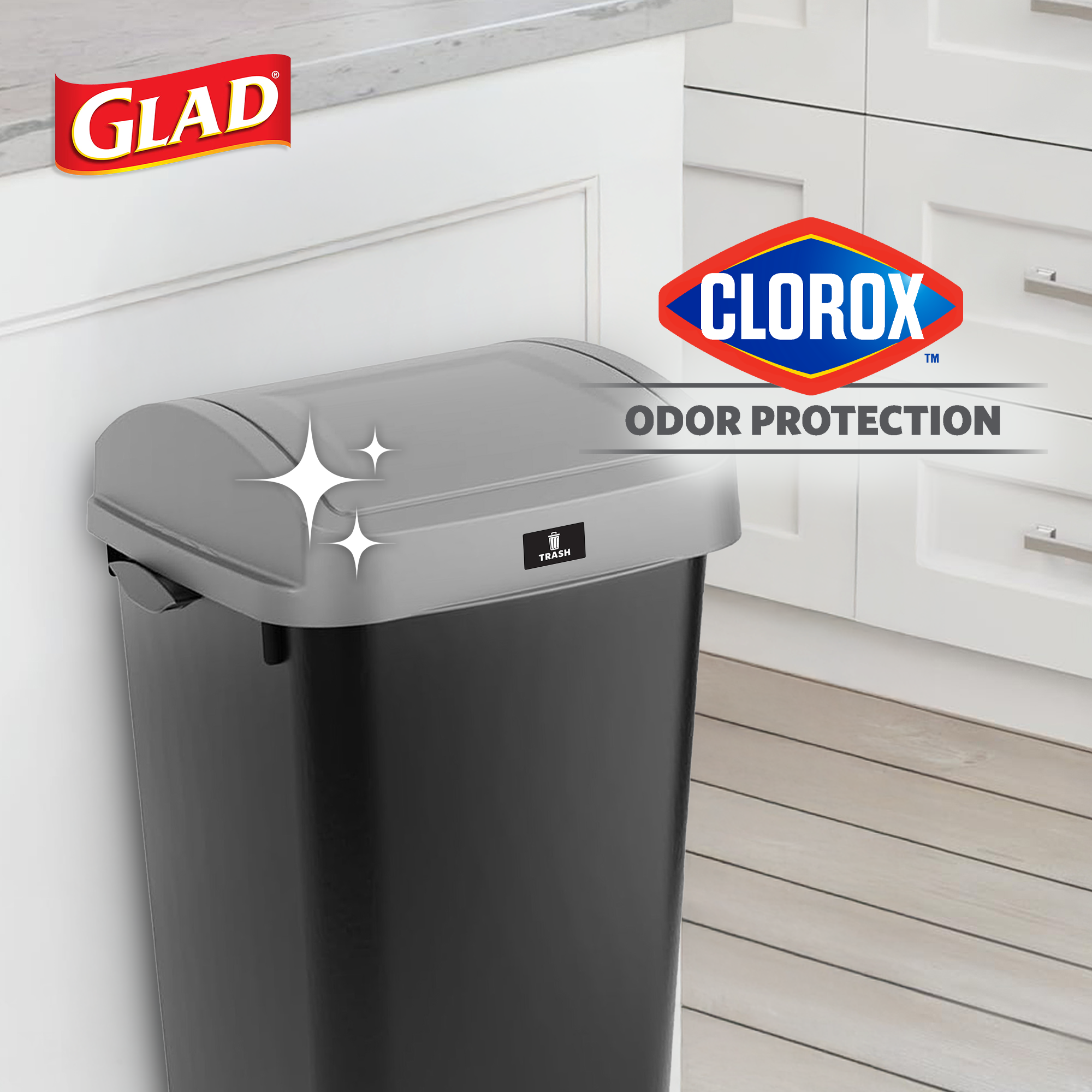 Glad Link & Sort 3-Piece Waste and Recycling Bin with Lid Set, 36 Gal,(Open Box)