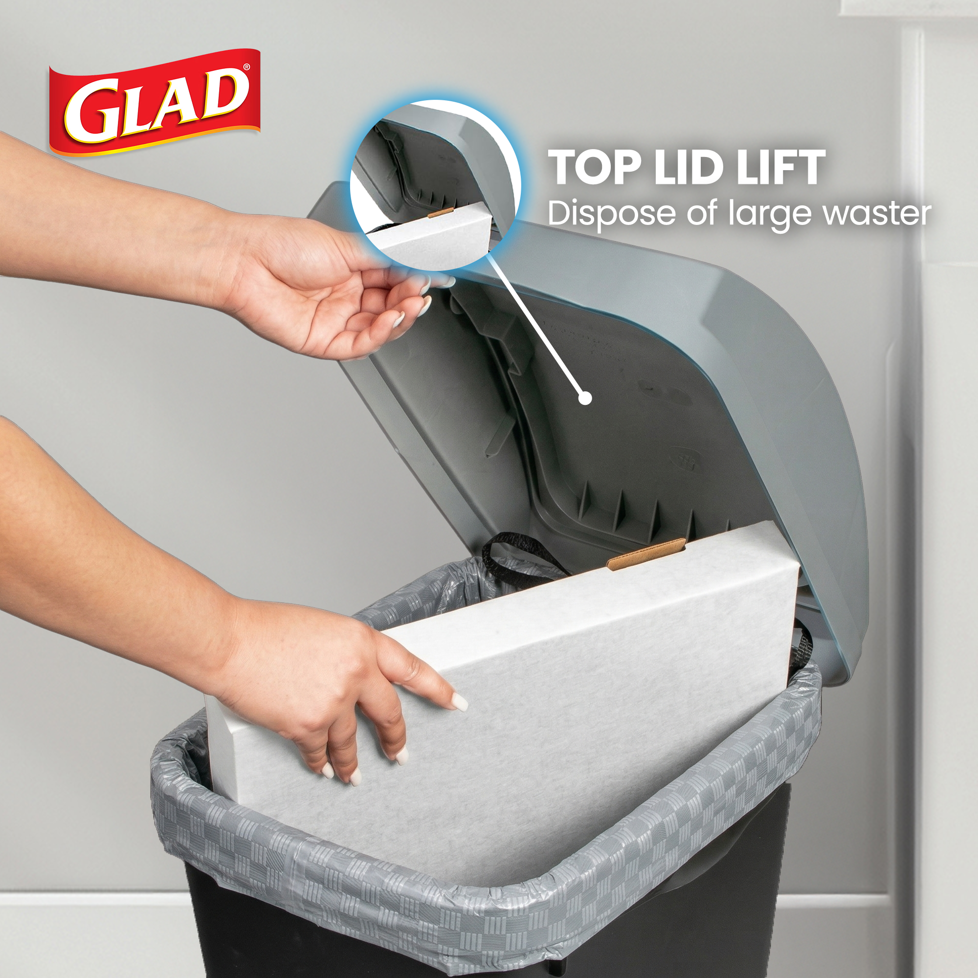 Glad Link & Sort 3-Piece Waste and Recycling Bin with Lid Set, 36 Gal,(Open Box) - VMInnovations