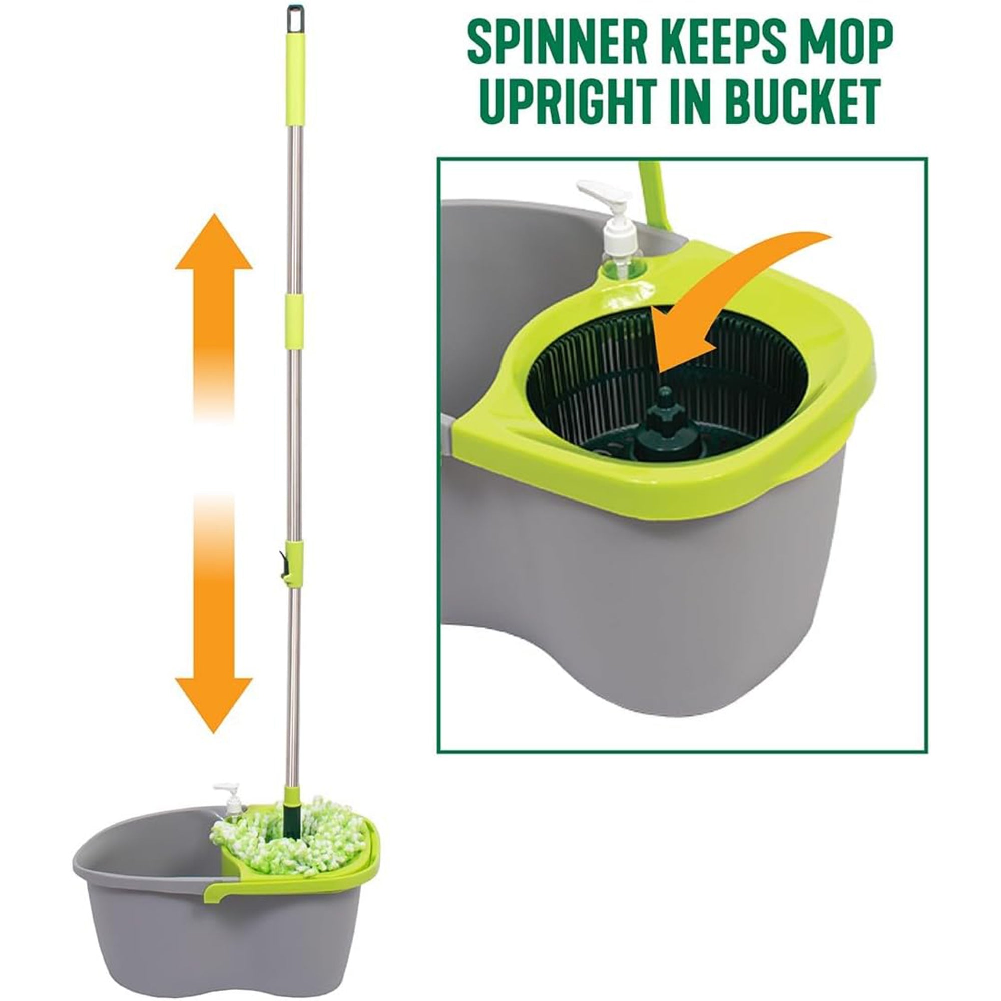 Pine-Sol Spin Mop & Bucket Cleaning Set for Hardwood Floors w/ Extendable Handle - VMInnovations