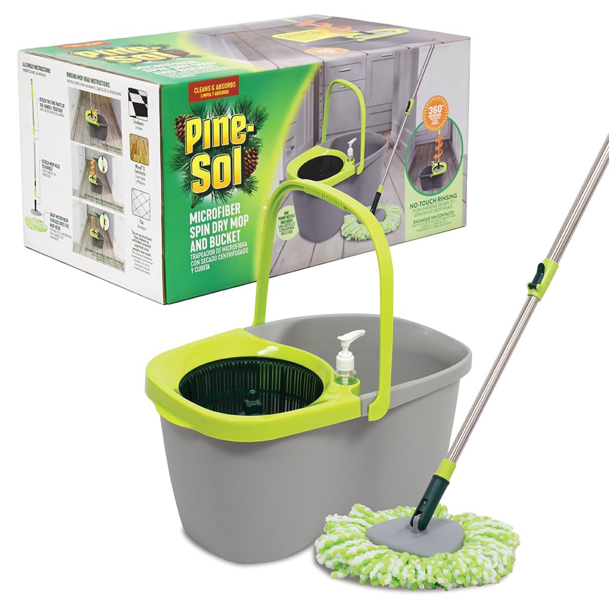 Pine-Sol Spin Mop & Bucket Cleaning Set for Hardwood Floors (Open Box)