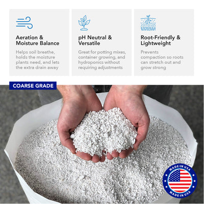 Supreme Perlite Coarse Horticultural Perlite for Potting Soil Mixes, 24 Qt Bag - VMInnovations