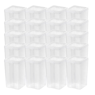 IRIS USA 20 Pack Vertical Flip Top Storage Container, Plastic Bins with Lids - VMInnovations