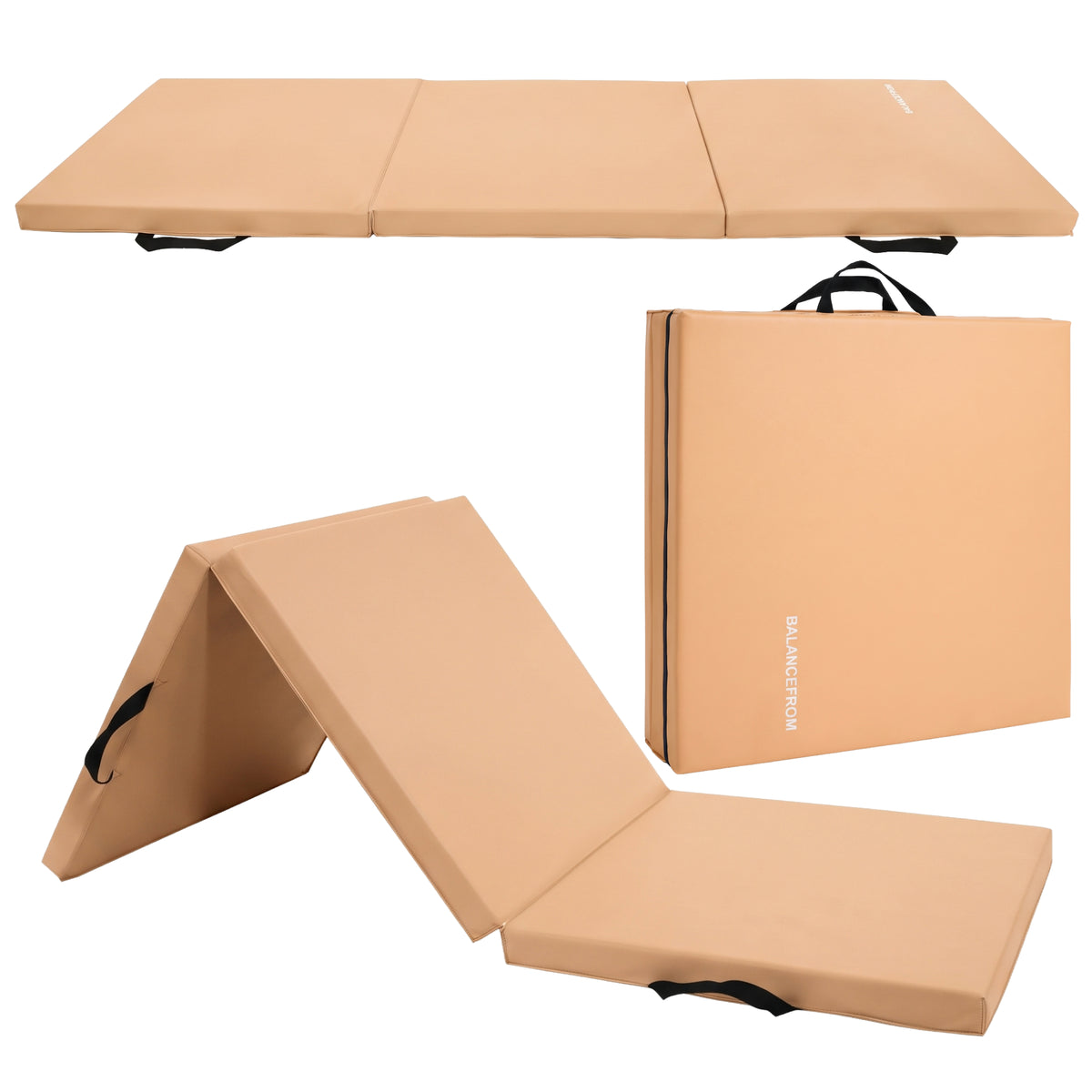 BalanceFrom Fitness GoGym 6x2' Folding 3 Panel Exercise Mat w Handles (Open Box)