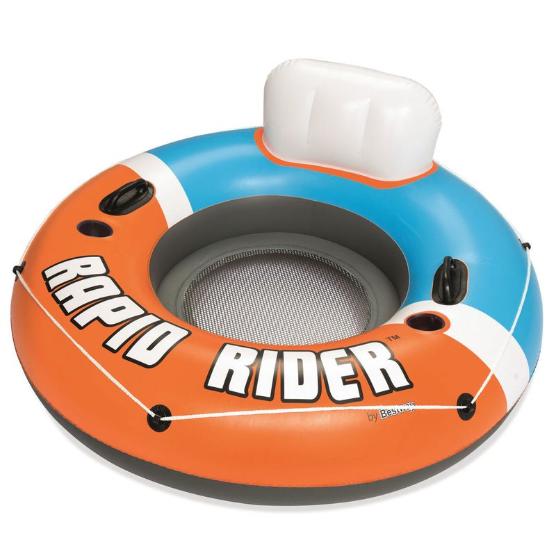 Bestway CoolerZ Rapid Rider Inflatable Blow Up Pool Chair Tube, Orange (24 Pack)