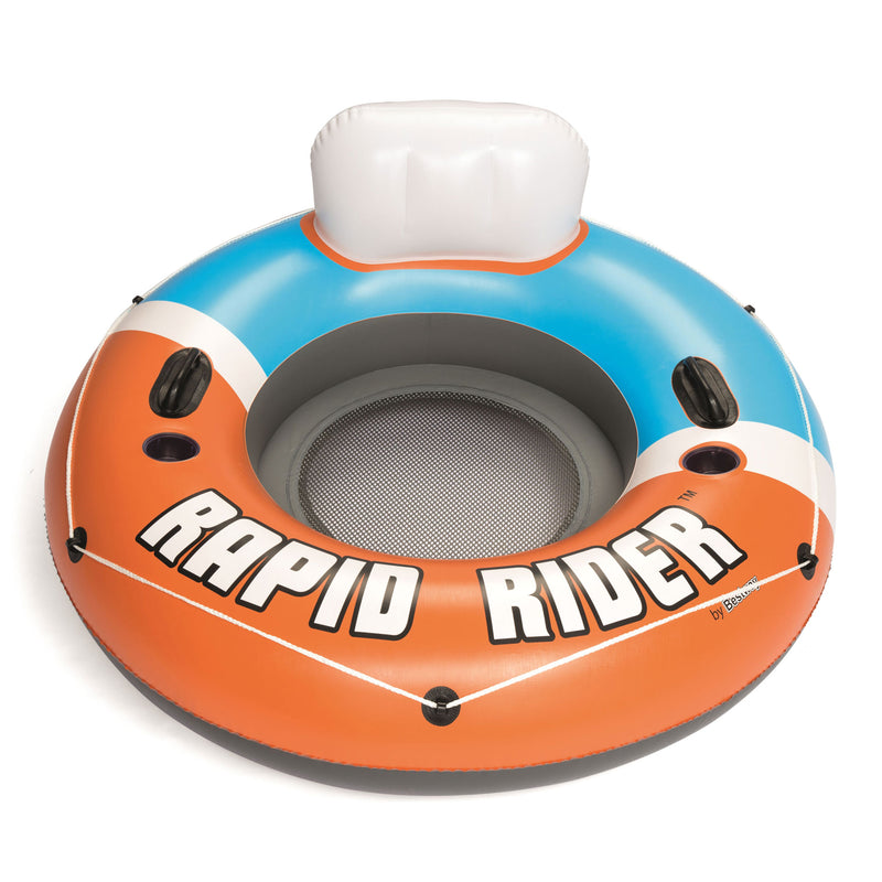Bestway CoolerZ Rapid Rider Inflatable Blow Up Pool Chair Tube, Orange (24 Pack)