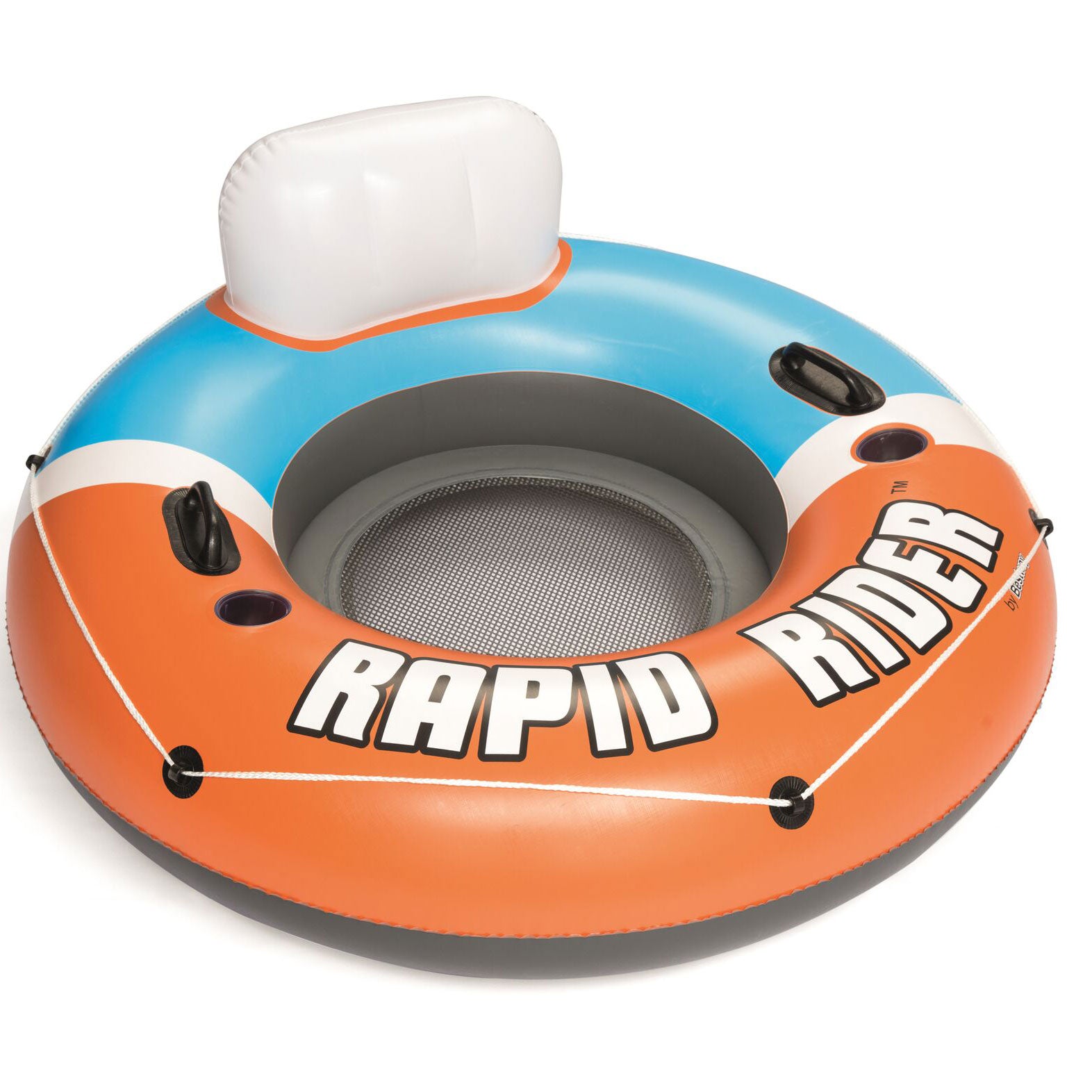 Bestway CoolerZ Rapid Rider Inflatable Blow Up Pool Chair Tube, Orange (6 Pack)