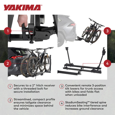 Yakima StepUp Swing 2-Bike Metal Swing-Away Rack for Vehicles, Fits 2" Hitches - VMInnovations