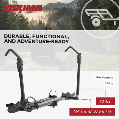 Yakima StepUp Swing 2-Bike Metal Swing-Away Rack for Vehicles, Fits 2" Hitches - VMInnovations