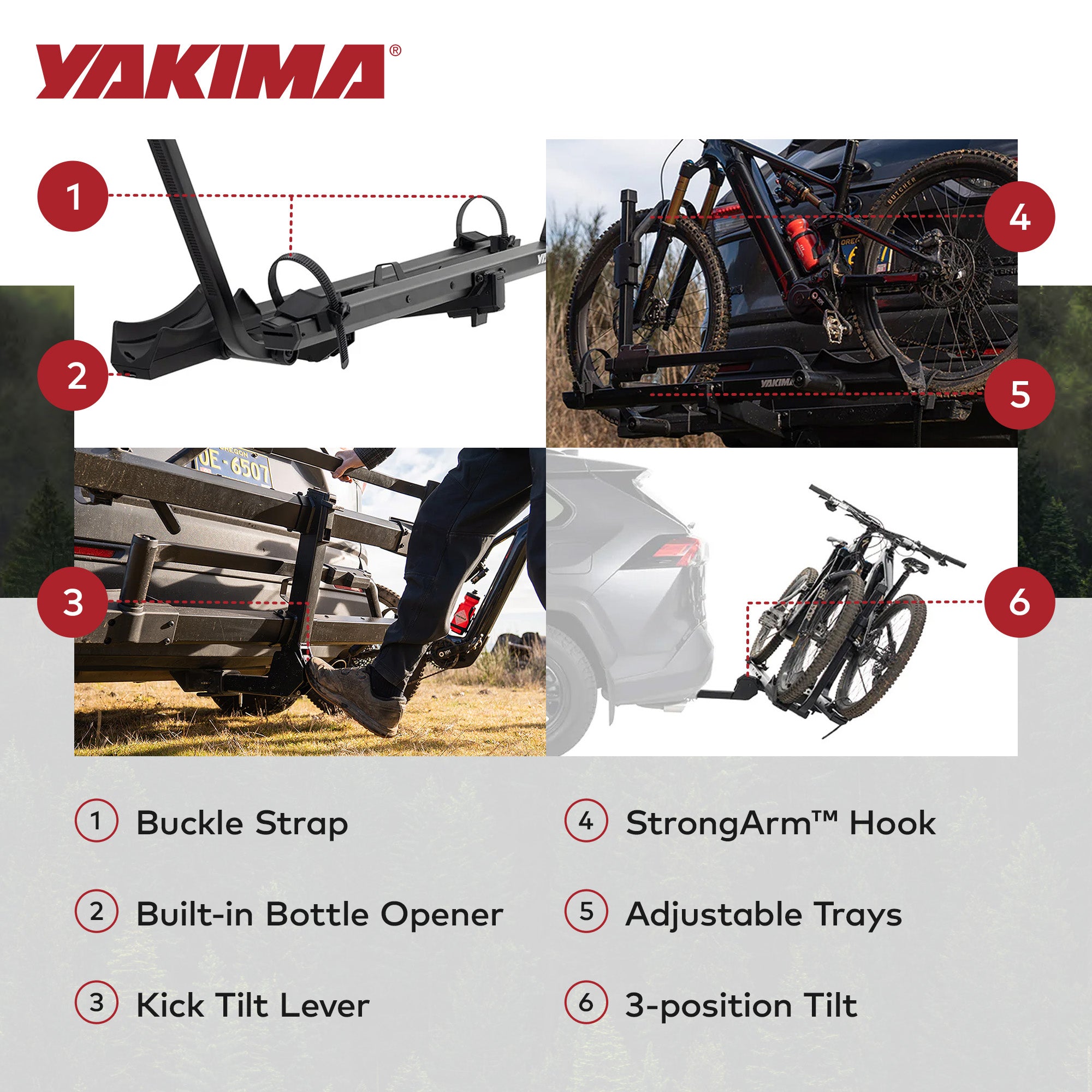 Yakima StepUp 2-Bike Wheel-Mount Rack, Rear Carrier, Fits 2" Receivers(Open Box)