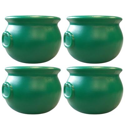 Union Products St. Patrick's Day Cauldron, 8" Treat Container, Green, 4 Pack