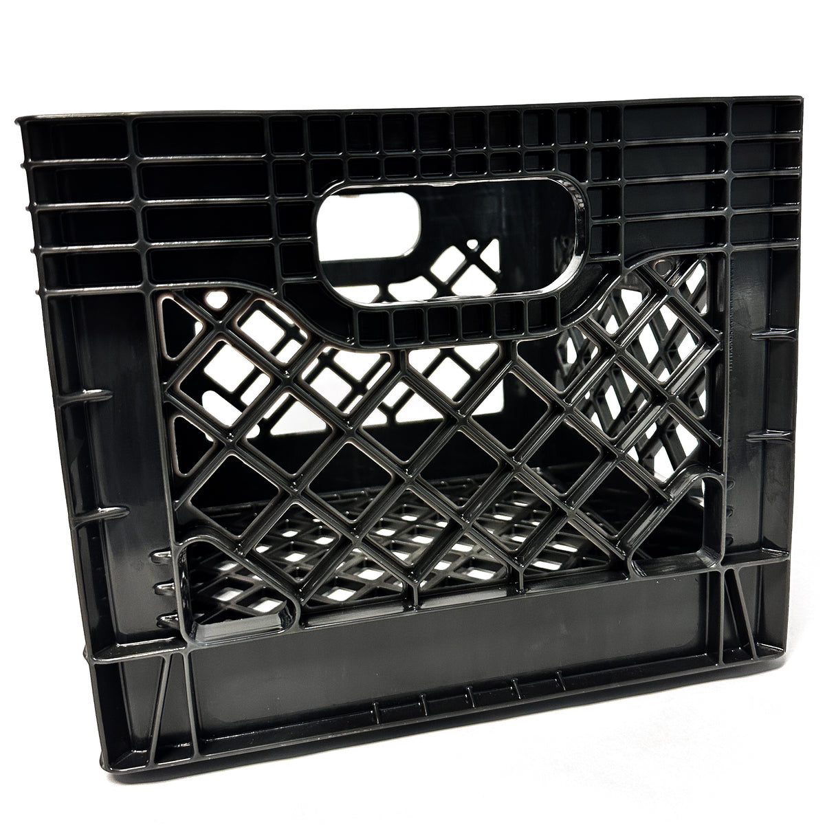 MIRAMAR Milk Crate, Stackable Plastic Storage Bin with Handles, (Open Box)