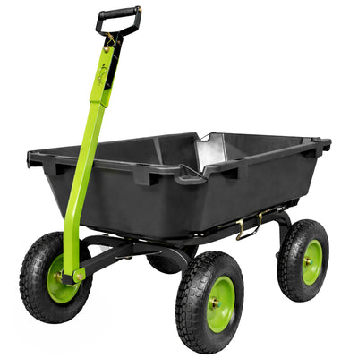 Yard Tuff 7 Cu Ft Poly Dual Side Dump Wagon, Tow Behind, 1000 Lb Capacity