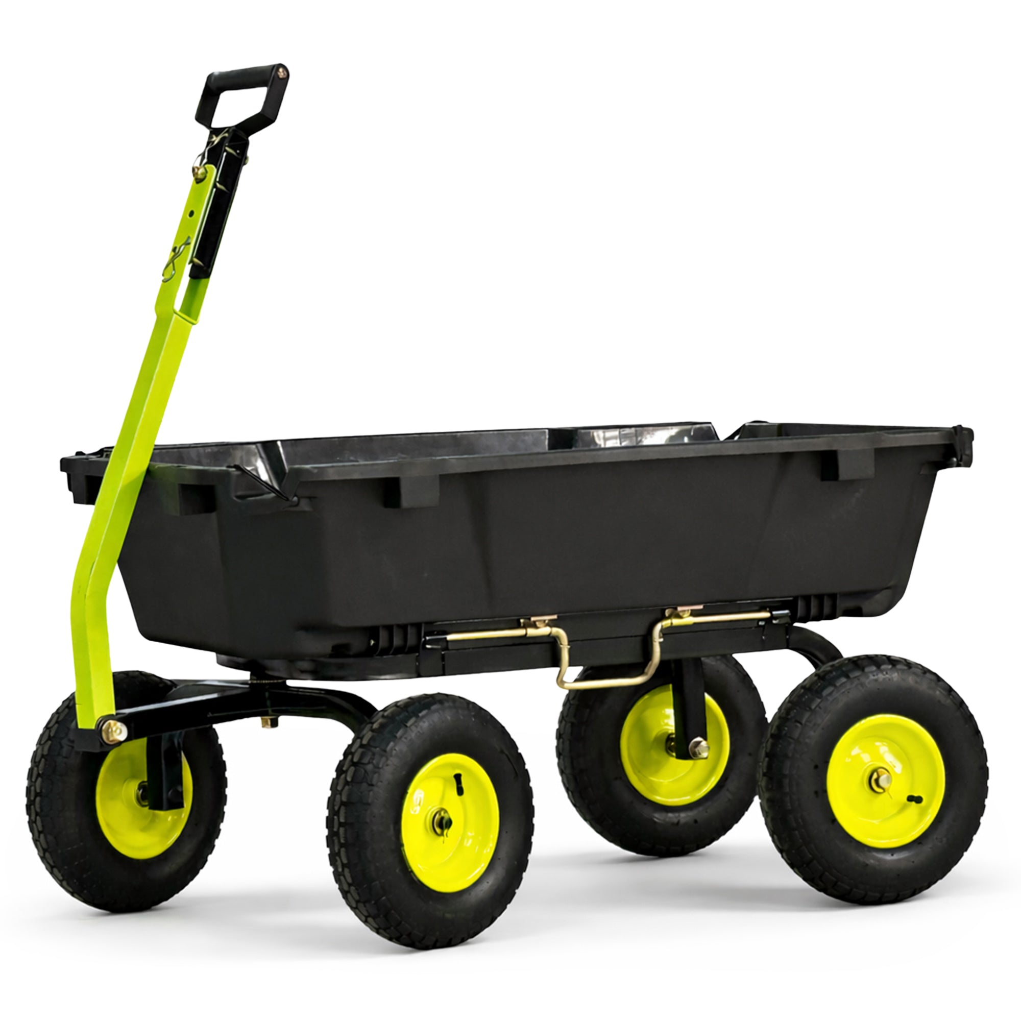 Yard Tuff 7 Cu Ft Poly Dual Side Dump Wagon, Tow Behind, 1000 Lb Capacity