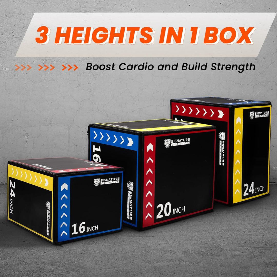 BalanceFrom 3-in-1 Foam Plyometric Jump Box, Workout Platform (Open Box) - VMInnovations
