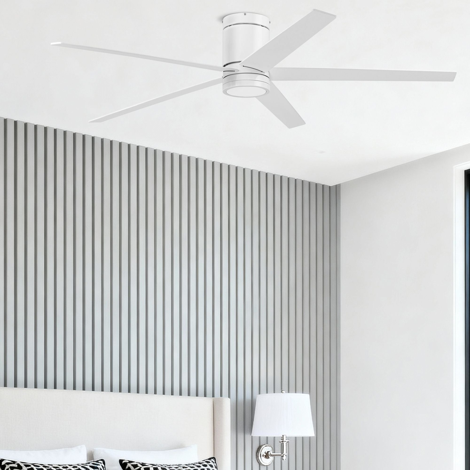 Honeywell Graceshire 60 Inch Ceiling Fan with LED Light & Remote, Brushed Nickel - VMInnovations