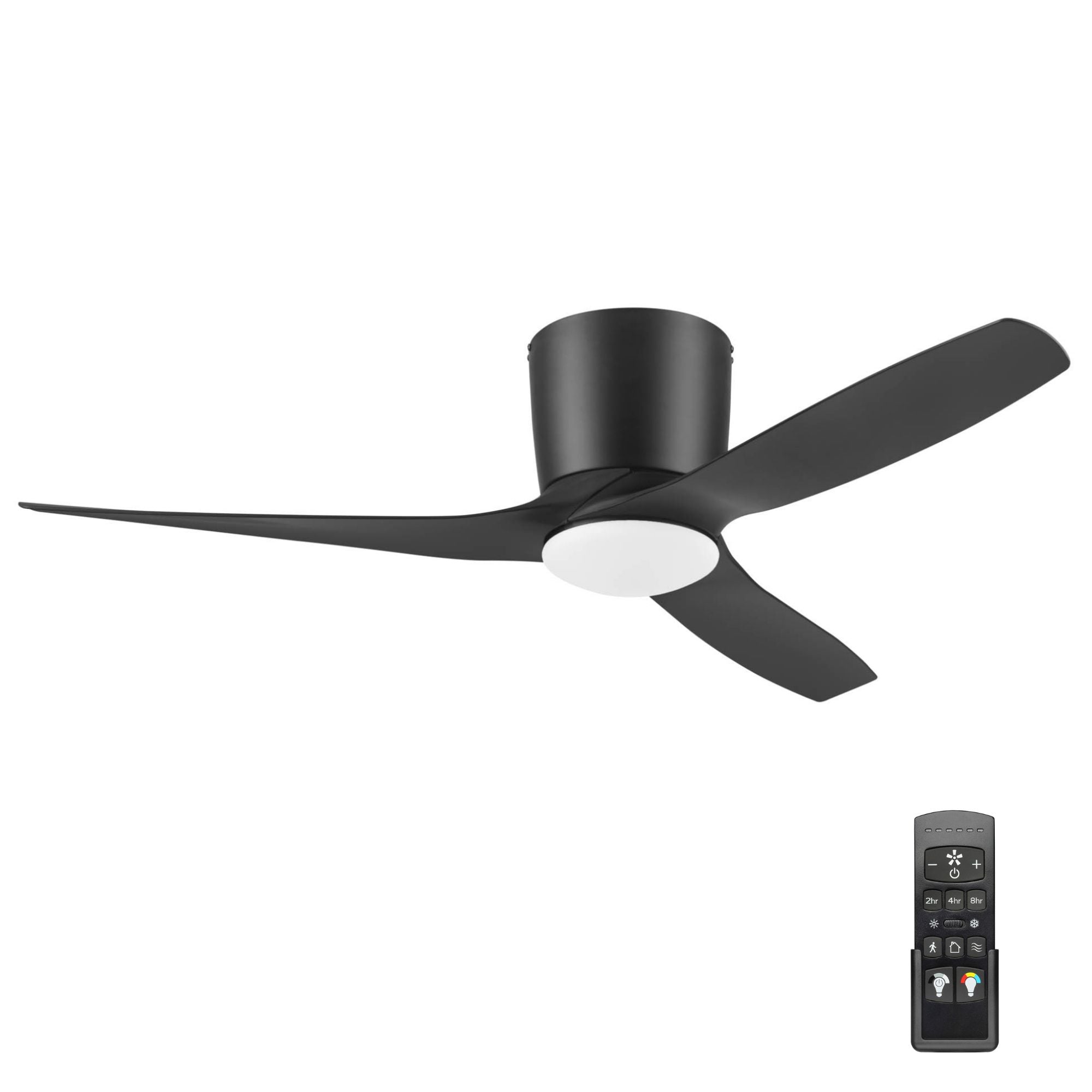 Honeywell Lynton 52" Ceiling Fan, Damp-Rated w/ LED Light & Remote, Matte Black - VMInnovations