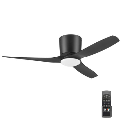 Honeywell Lynton 52" Ceiling Fan, Damp-Rated w/ LED Light & Remote, Matte Black - VMInnovations
