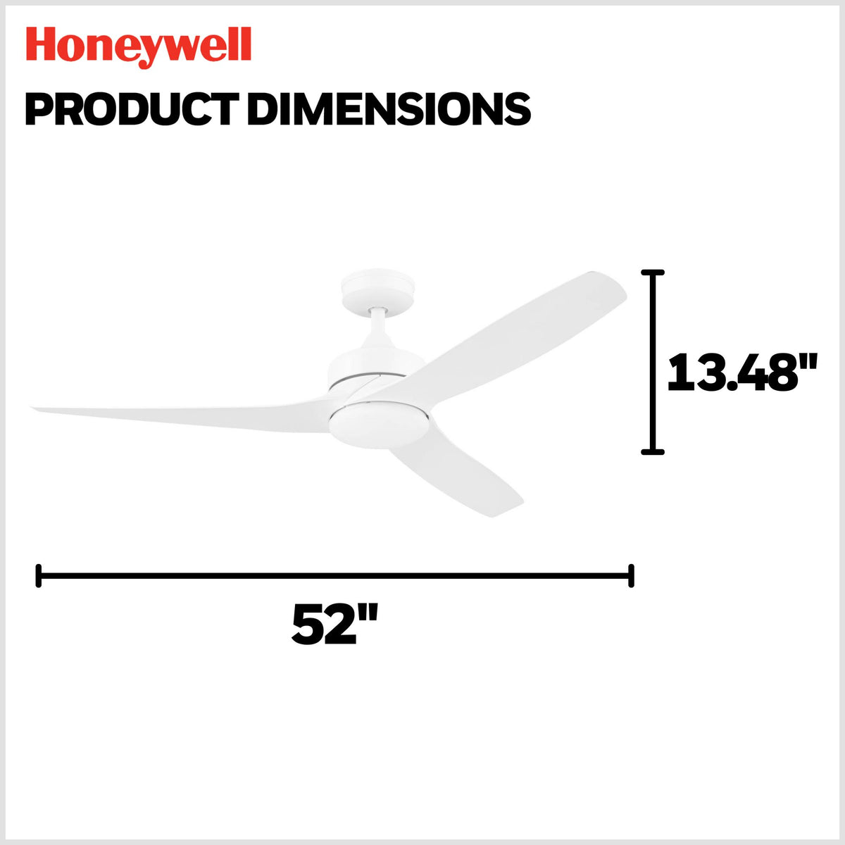 Honeywell 52" Dual Mount Indoor Ceiling Fan w/ LED Light & Remote (Open Box)