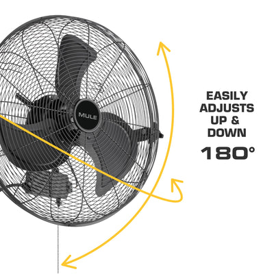 Mule Outdoor Wall Fan XL 20 Inch Wet-Rated Wall Fan with 3 Speeds, (Open Box) - VMInnovations