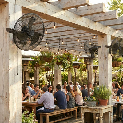 Mule Outdoor Wall Fan XL 20 Inch Wet-Rated Wall Fan with 3 Speeds, (Open Box) - VMInnovations