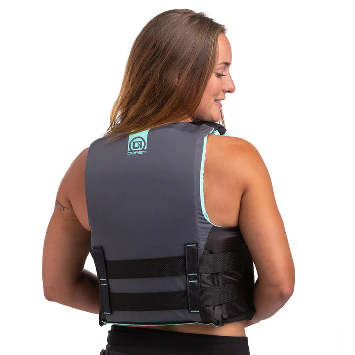 O'Brien Watersports Women's 3-Belt Nylon Pro Life Jacket, Large 40" to 44", Aqua - VMInnovations