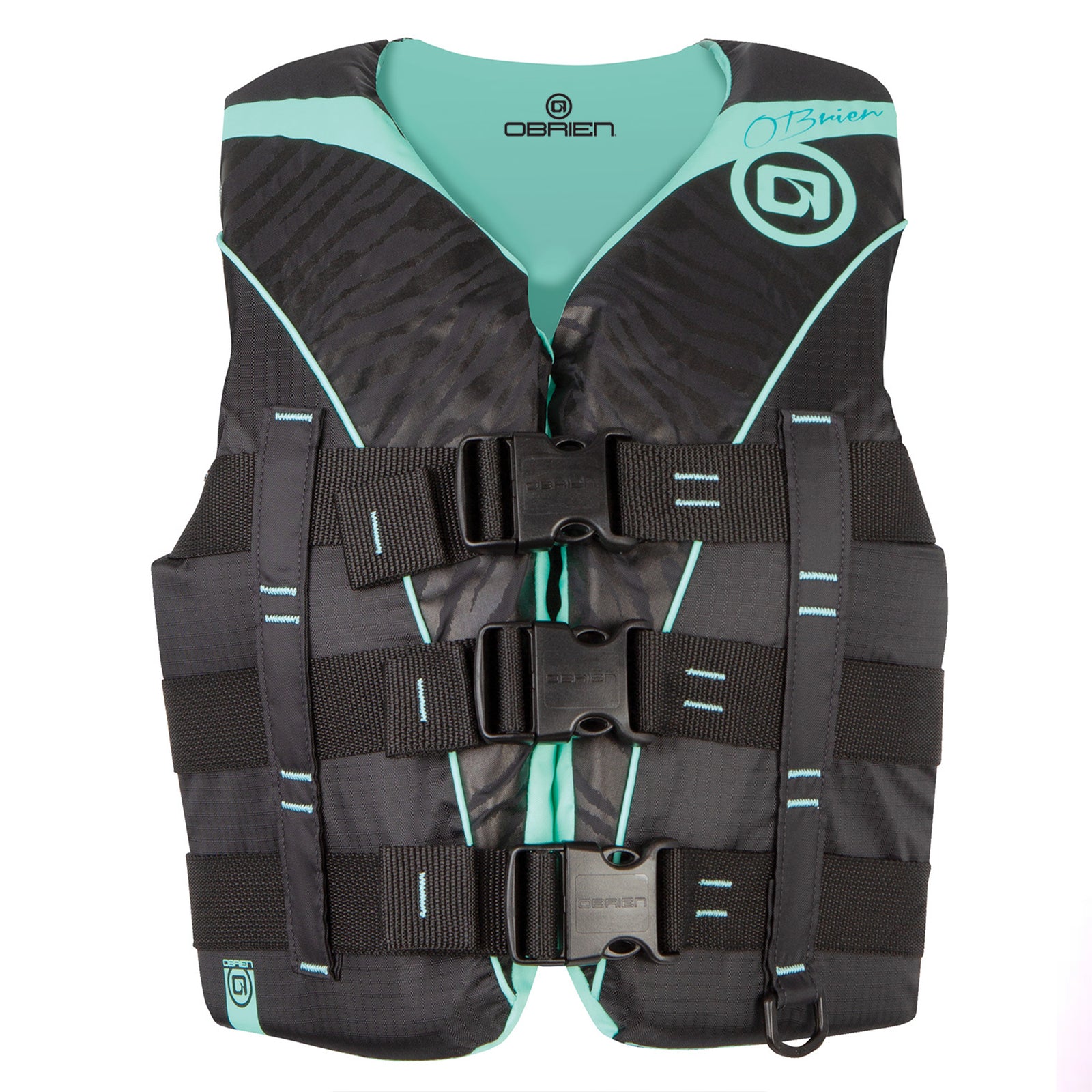 O'Brien Watersports Women's 3-Belt Nylon Pro Life Jacket, Large 40" to 44", Aqua - VMInnovations