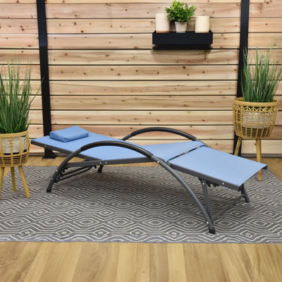 Vivere Aluminum Reclining Dockside Sun Lounger for Patio & Pool, Cape Cod - VMInnovations