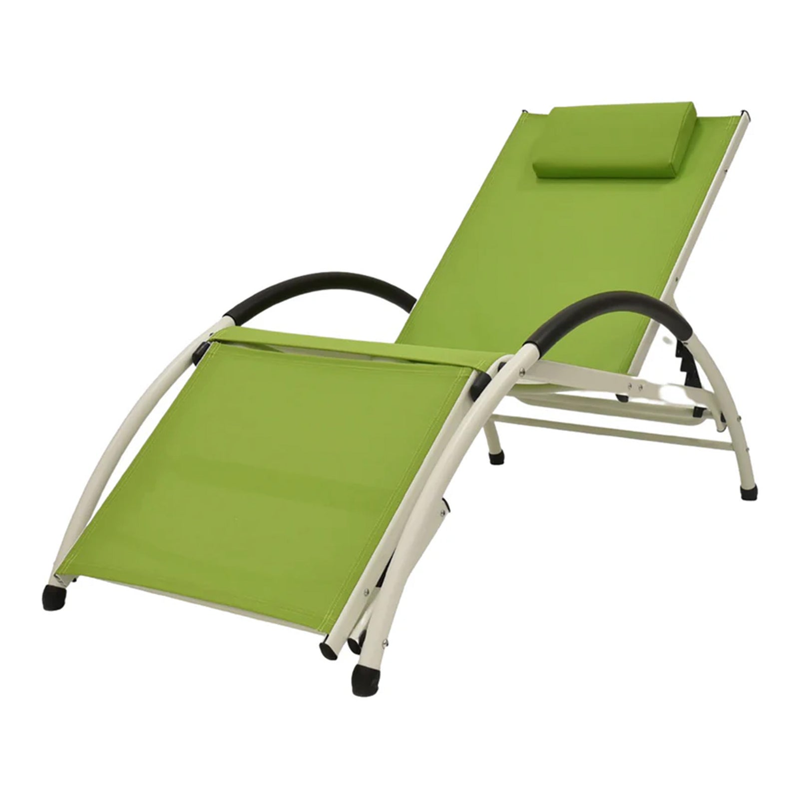 Vivere Aluminum Reclining Dockside Sun Lounger for Patio & Pool, Green Apple - VMInnovations