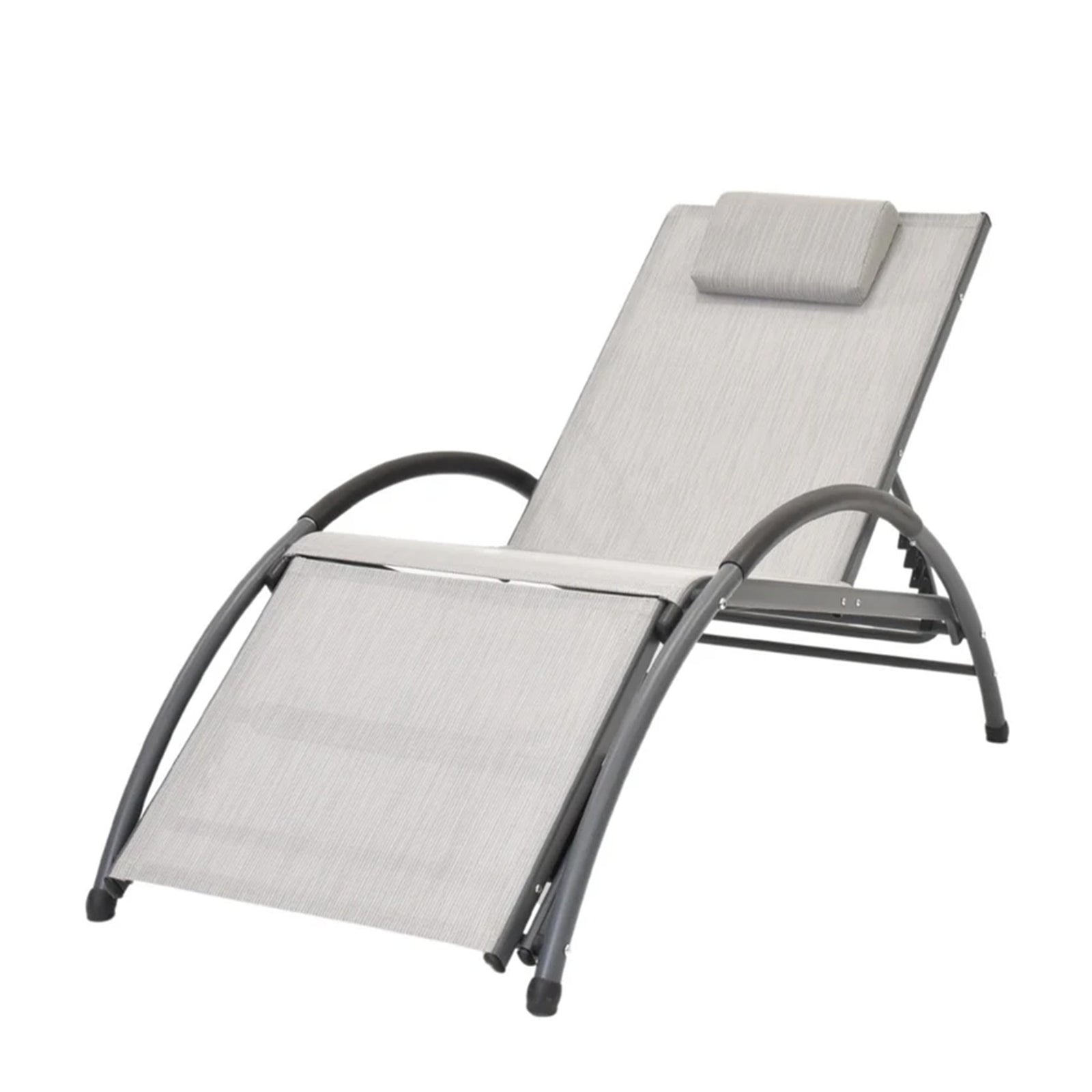 Vivere Aluminum Reclining Dockside Sun Lounger for Patio & Pool, Haven Gray - VMInnovations