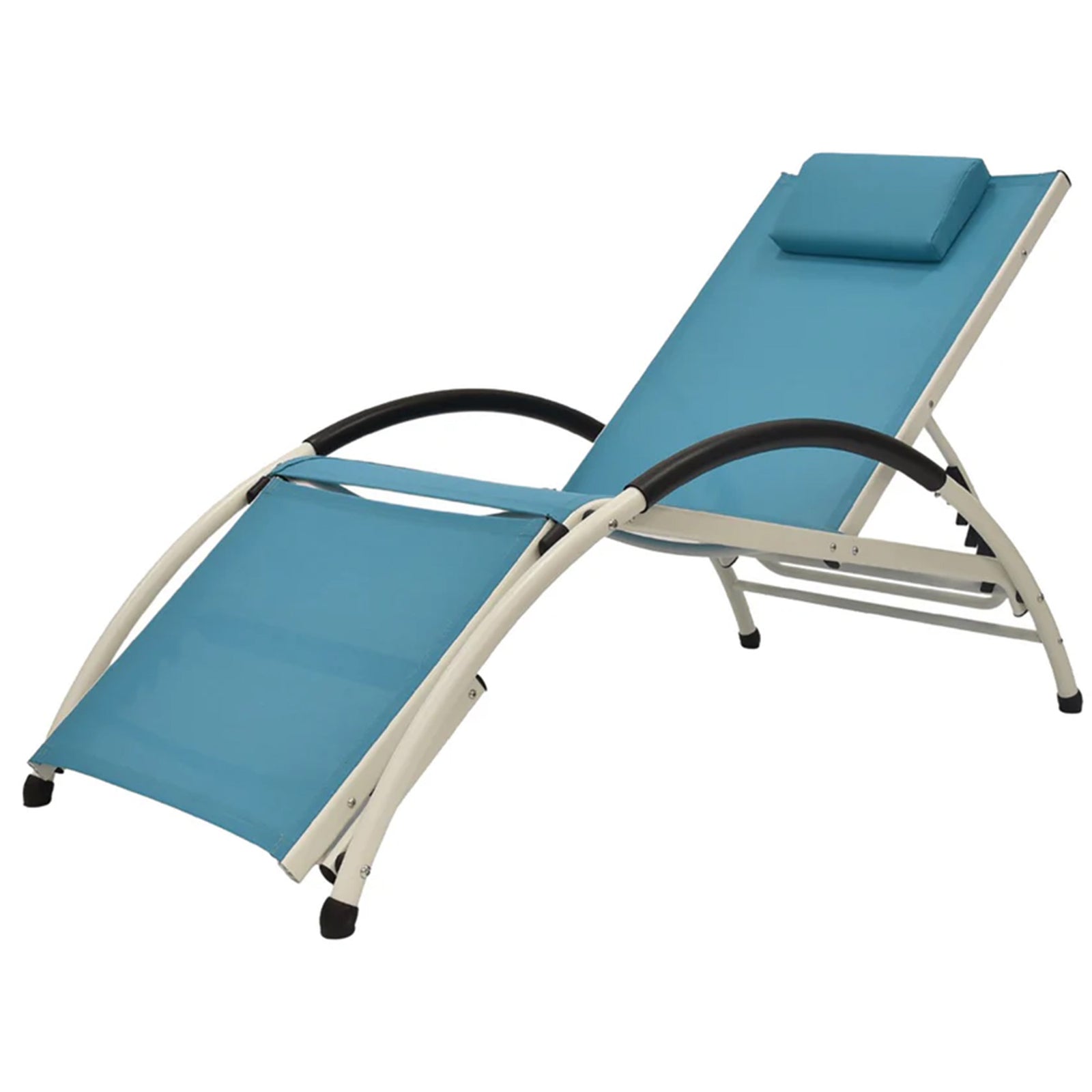 Vivere Aluminum Reclining Dockside Sun Lounger for Patio & Pool, True Turquoise - VMInnovations