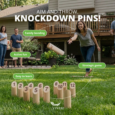 Vivere Viking Throw Tournament Edition Outdoor Game Set for Lawn & Backyard Play (Open Box)