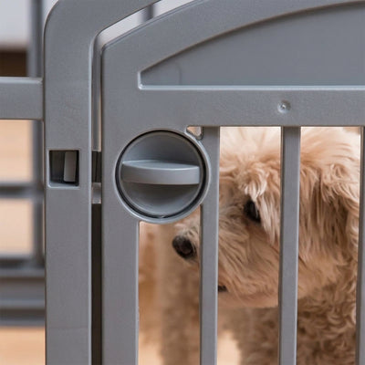 IRIS USA 24" Exercise Pet Playpen, Plastic 4 Panel Gate with Door for Dogs(Used)