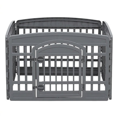 IRIS USA 24" Exercise Pet Playpen, Plastic 4 Panel Gate with Door for Dogs(Used)
