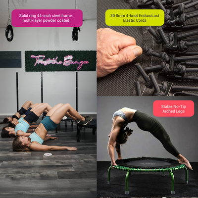 JumpSport 44" PRO Fitness Trampoline Model 550 Workout Exercise Rebounder, Green - VMInnovations
