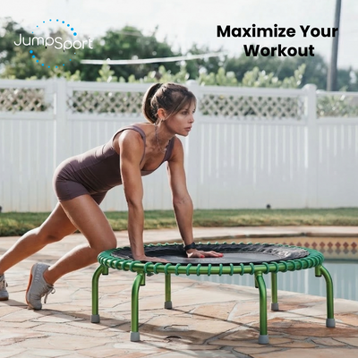 JumpSport 44" PRO Fitness Trampoline Model 550 Workout Exercise Rebounder, Green - VMInnovations