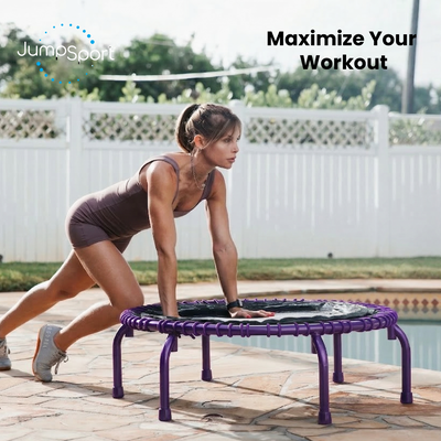 JumpSport 44" PRO Fitness Trampoline, Model 550 Exercise Rebounder, Purple - VMInnovations