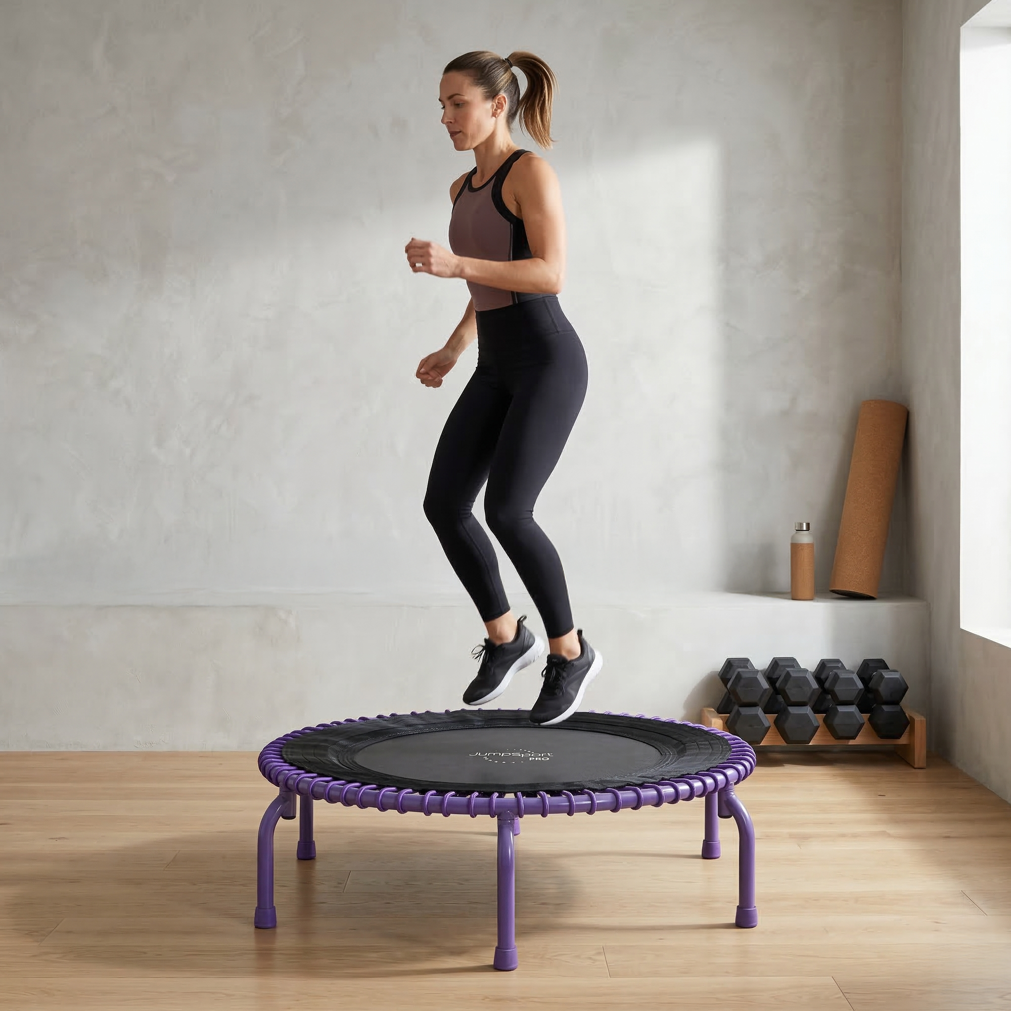JumpSport 44" PRO Fitness Trampoline, Model 550 Exercise Rebounder, Purple - VMInnovations
