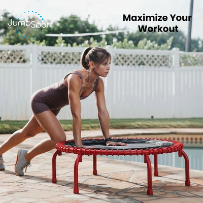 JumpSport 44" PRO Fitness Trampoline, Model 550 Workout Exercise Rebounder, Red - VMInnovations
