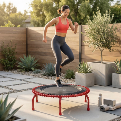 JumpSport 44" PRO Fitness Trampoline, Model 550 Workout Exercise Rebounder, Red - VMInnovations