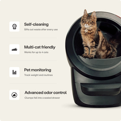 Litter-Robot 4 Supply Bundle by Whisker, Black - Automatic, Self-Cleaning Cat Litter Box, Includes Litter-Robot 4, 3 OdorTrap Refills, 10 Liners, 30 Cleaner Wipes, & 2 Carbon Filters