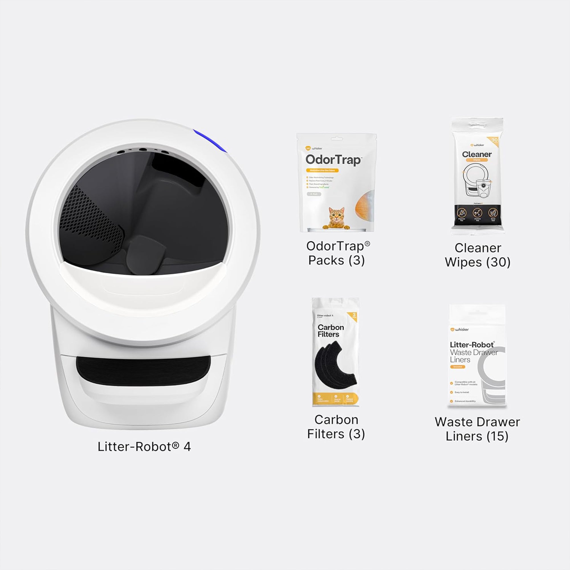 Litter-Robot 4 Supply Bundle by Whisker, Self-Cleaning Cat Litter Box, (Used) - VMInnovations
