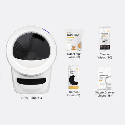 Litter-Robot 4 Supply Bundle by Whisker, Self-Cleaning Cat Litter Box, (Used) - VMInnovations