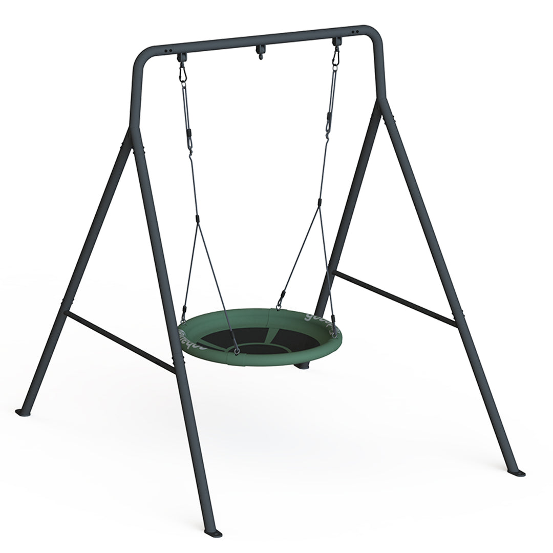 gobaplay Single Swing Set Playground Equipment with FlyMax 40" Round Saucer
