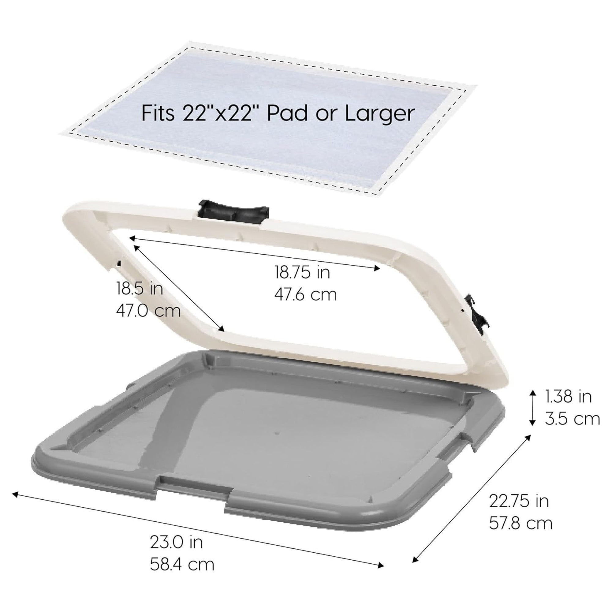 IRIS USA Secure Pee Pad Holder for Regular Sized Dogs, Fits 22"x22" Pad (Used) - VMInnovations