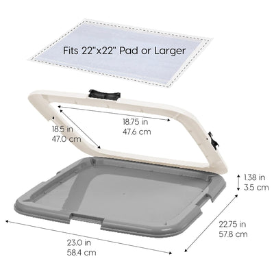 IRIS USA Secure Pee Pad Holder for Regular Sized Dogs, Fits 22"x22"  (Open Box) - VMInnovations