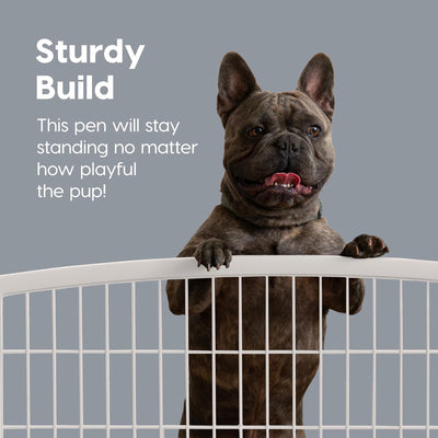 IRIS USA 34" Exercise Pet Playpen, Large Plastic Gate W Door for Dogs (Open Box)