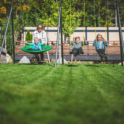 gobaplay Single Swing Set with 6' Frame Extension, Swings, and 40" Round Saucer - VMInnovations