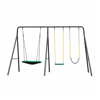 gobaplay Single Swing Set with 6' Frame Extension, Swings, and 40" Round Saucer - VMInnovations
