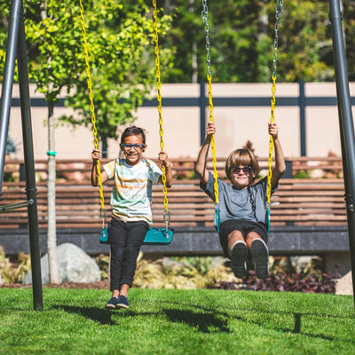 gobaplay Single Swing Playground Set with 6' Frame Extension and Boat Swing - VMInnovations